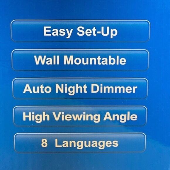 Dementia Clock Digital Clock w/ Dimmer 8 Inch White Wall Mountable Stand Plug In - Picture 5 of 9